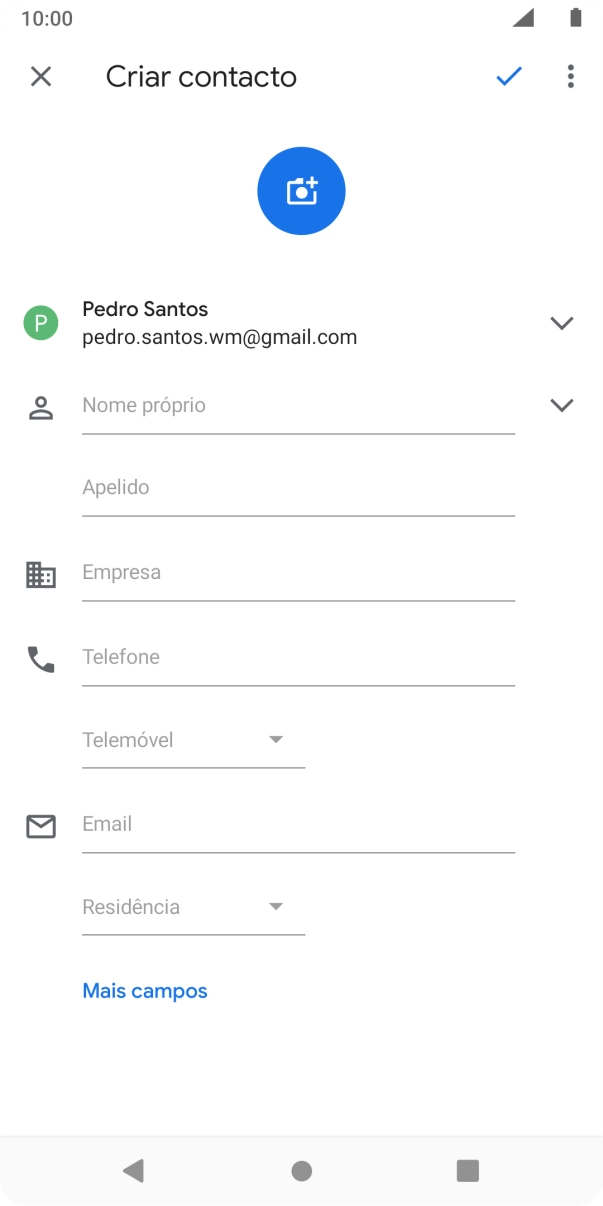 Prima a lista suspensa da lista de contactos.