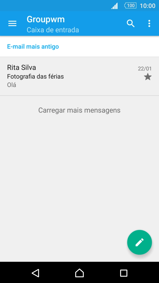 Deslize o dedo sobre o ecrã da esquerda para a direita.