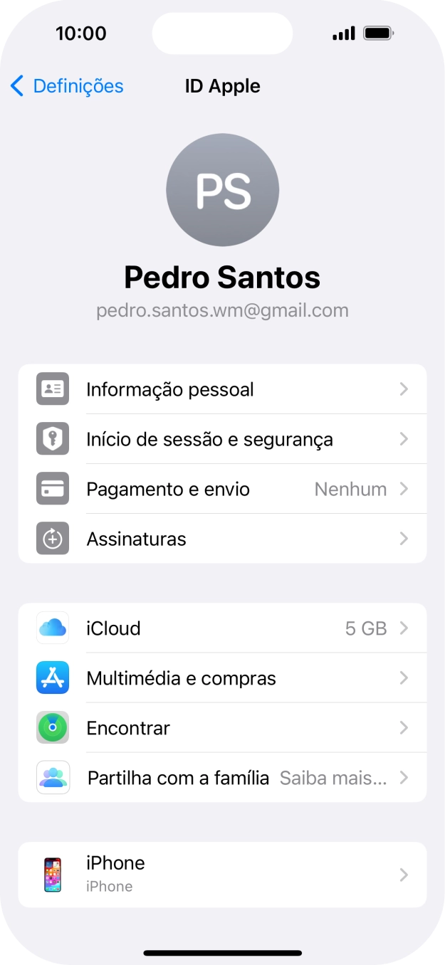 Para voltar ao ecrã inicial, deslize o dedo de baixo para cima a partir da base do ecrã.