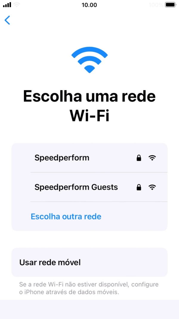 Prima a rede Wi-Fi pretendida.