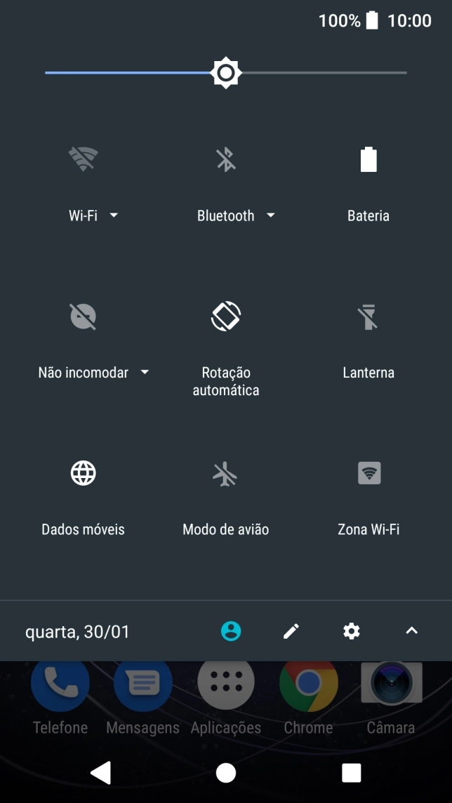 Prima Modo de avião para ativar ou desativar a função.