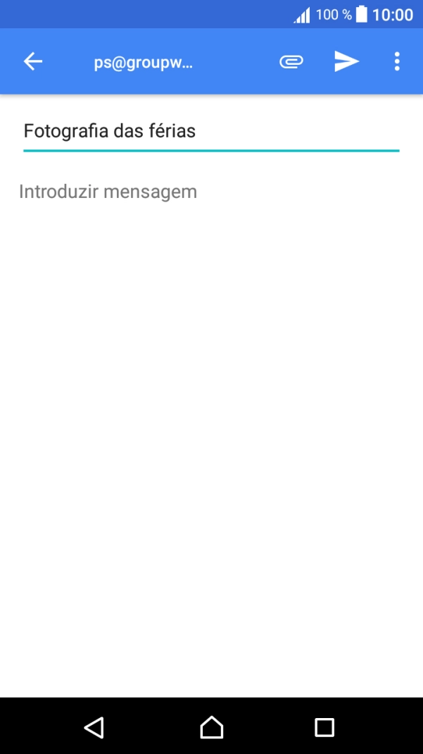 Prima o campo de escrita e escreva o texto do e-mail.