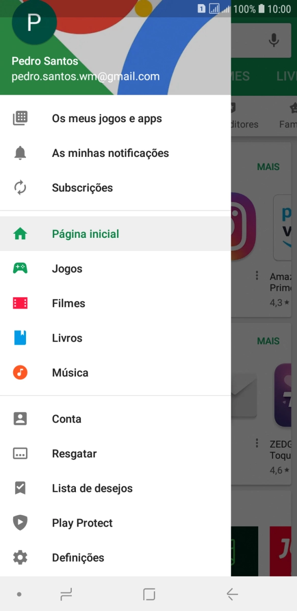 Prima Os meus jogos e apps.