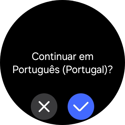 Prima o ícone para aceitar.