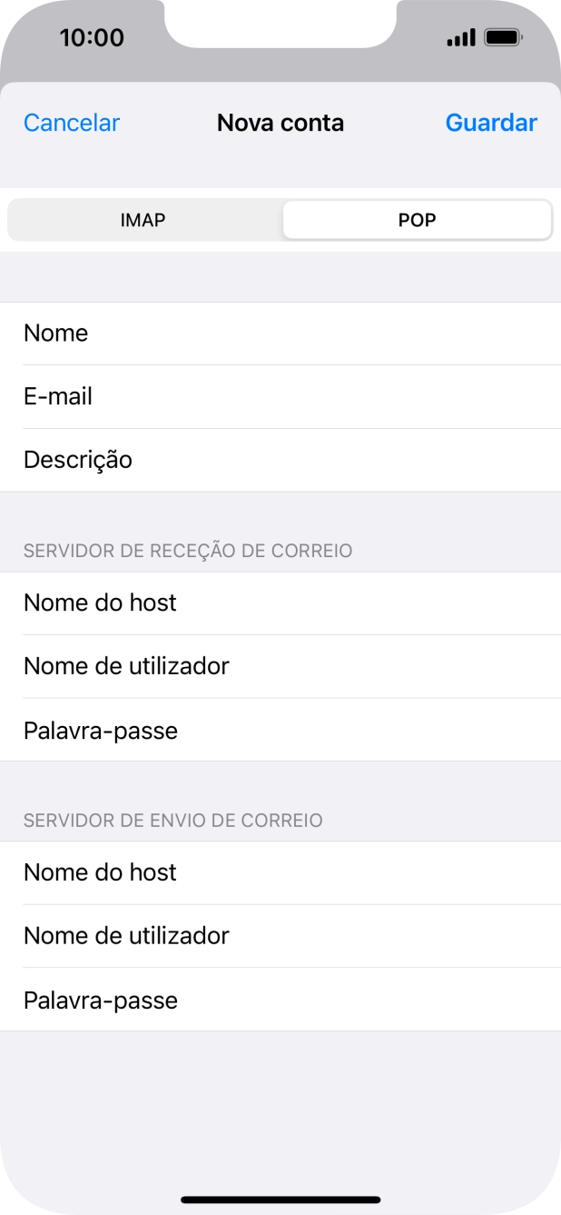 Prima Guardar. A sua conta de e-mail está agora configurada. Se pretender escolher definições adicionais para o servidor de receção e envio, siga os passos seguintes.