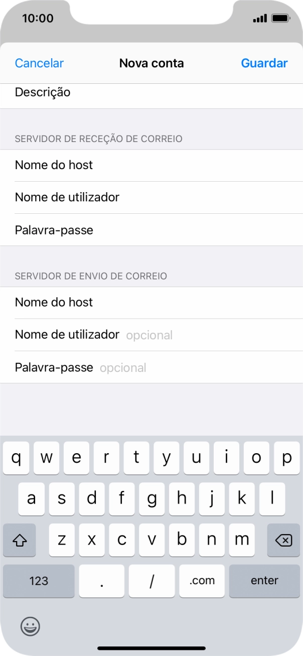 Prima Nome de utilizador e introduza o nome de utilizador da sua conta de e-mail.