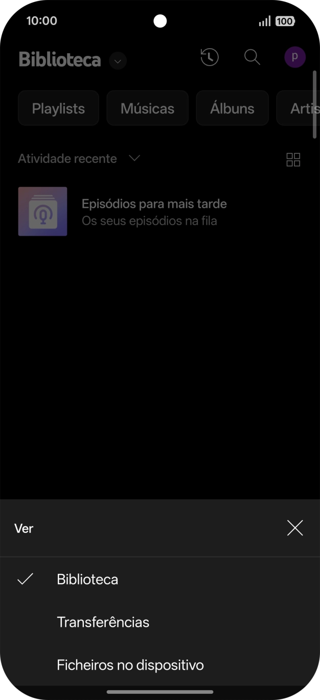 Prima a categoria pretendida e dirija-se ao ficheiro de música pretendido.