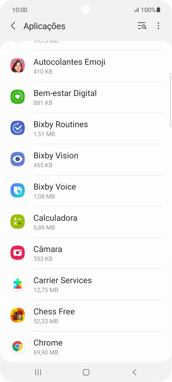 Prima a app pretendida.