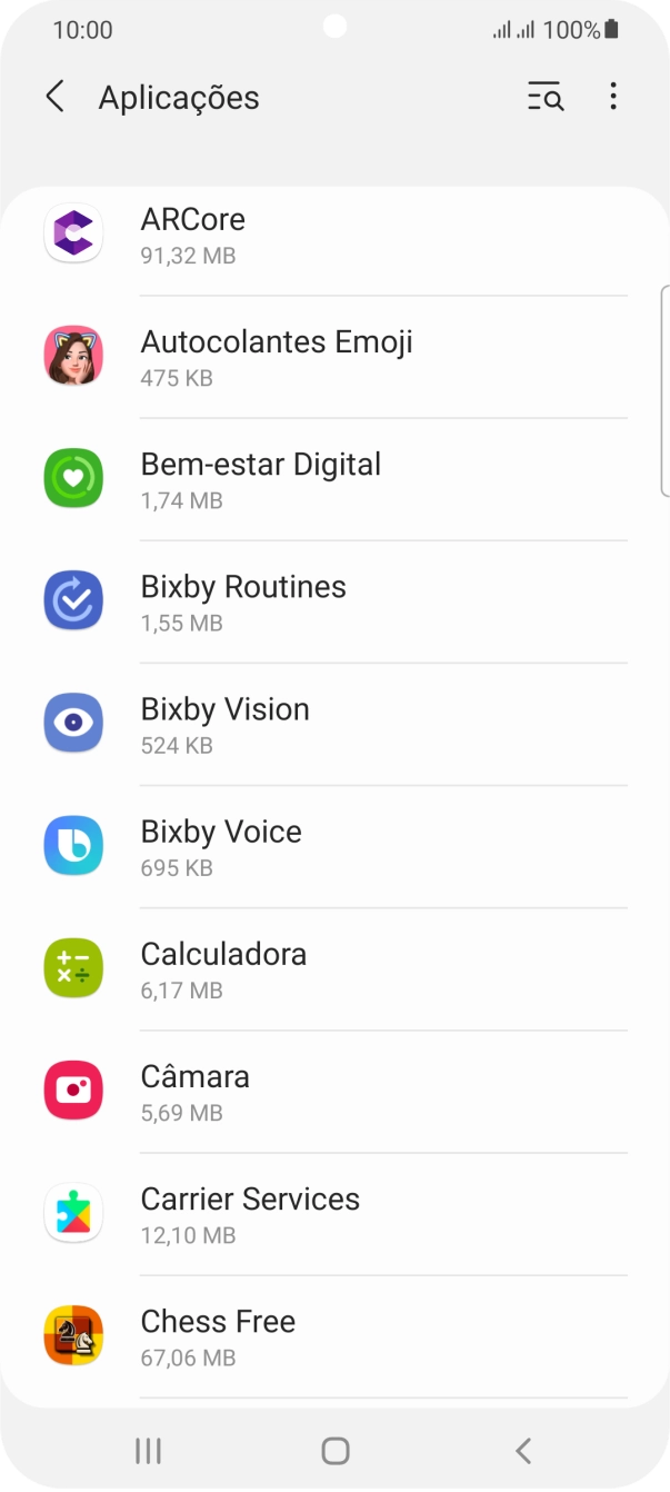 Prima a app pretendida.