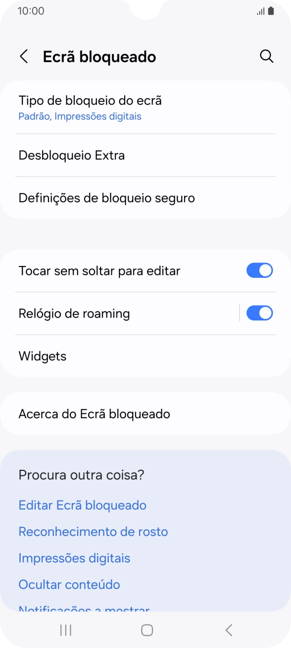 Prima Tipo de bloqueio do ecrã e introduza o código adicional de bloqueio do telefone que criou anteriormente.