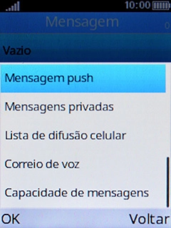 Escolha Correio de voz.