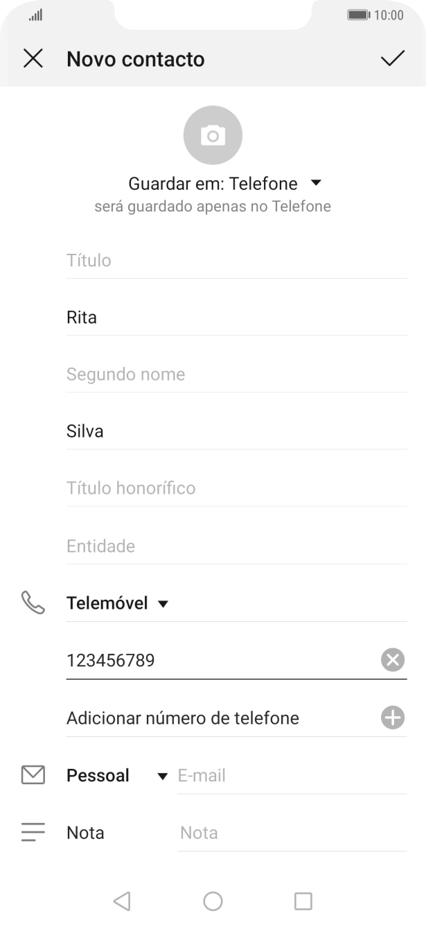 Prima o ícone para guardar.