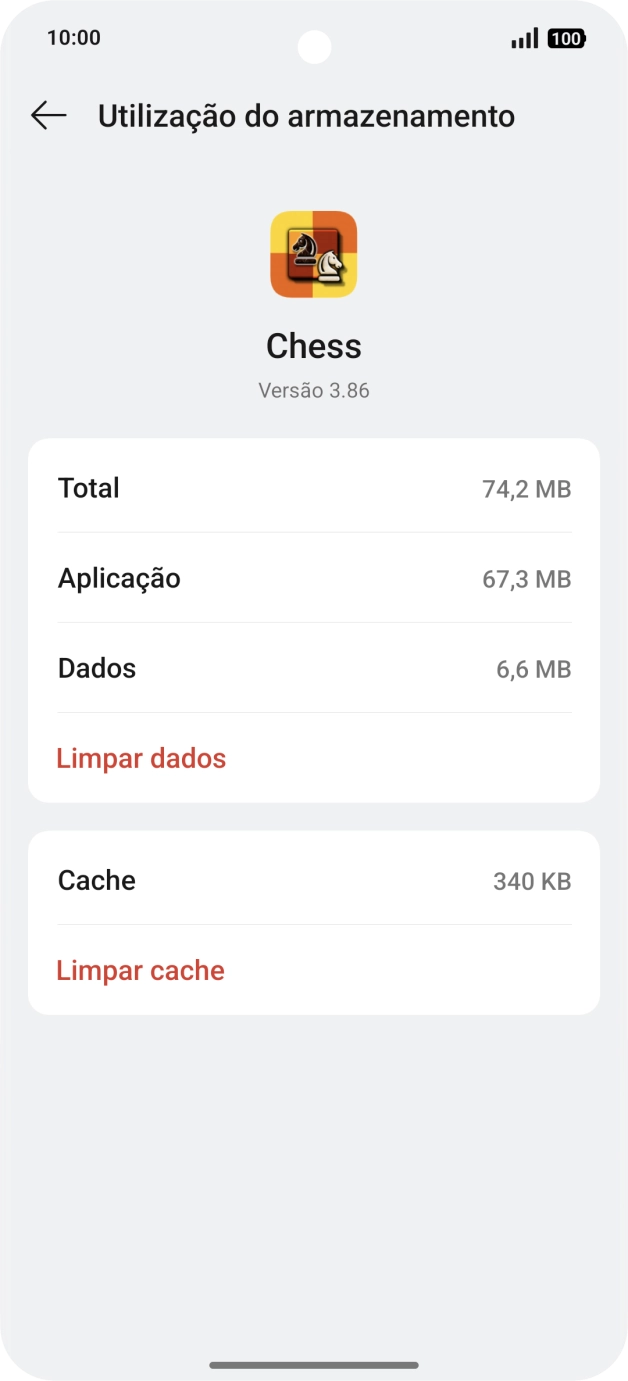 Prima Limpar cache.