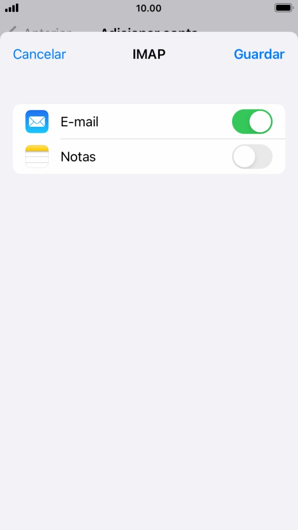 Prima Guardar. A sua conta de e-mail está agora configurada. Se pretender escolher definições adicionais para o servidor de receção e envio, siga os passos seguintes.