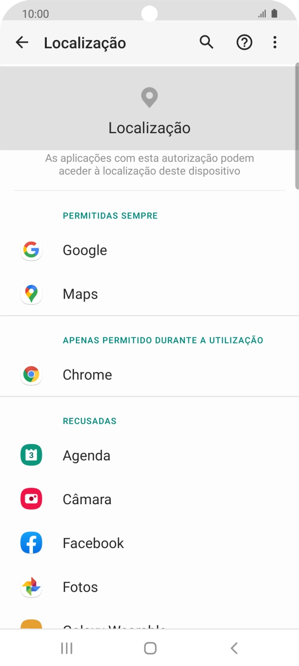 Prima a app pretendida.