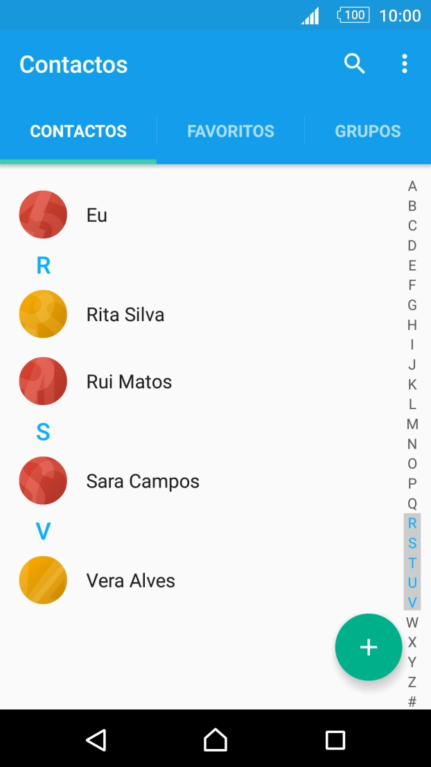 Prima o contacto pretendido.