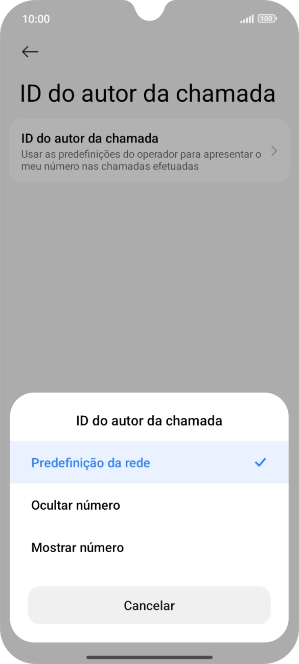 Prima Mostrar número para ativar a visualização do seu número.