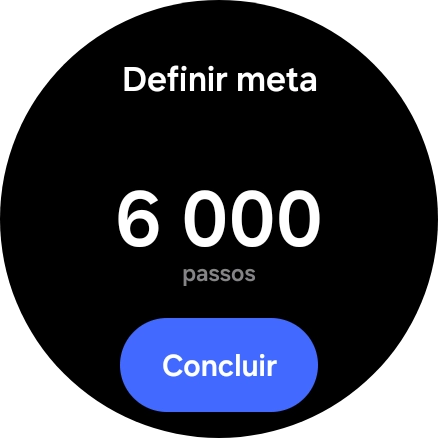 Deslize o dedo para cima ou para baixo no ecrã, para escolher a meta pretendida.