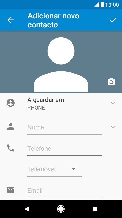 Prima Nome e introduza o nome.