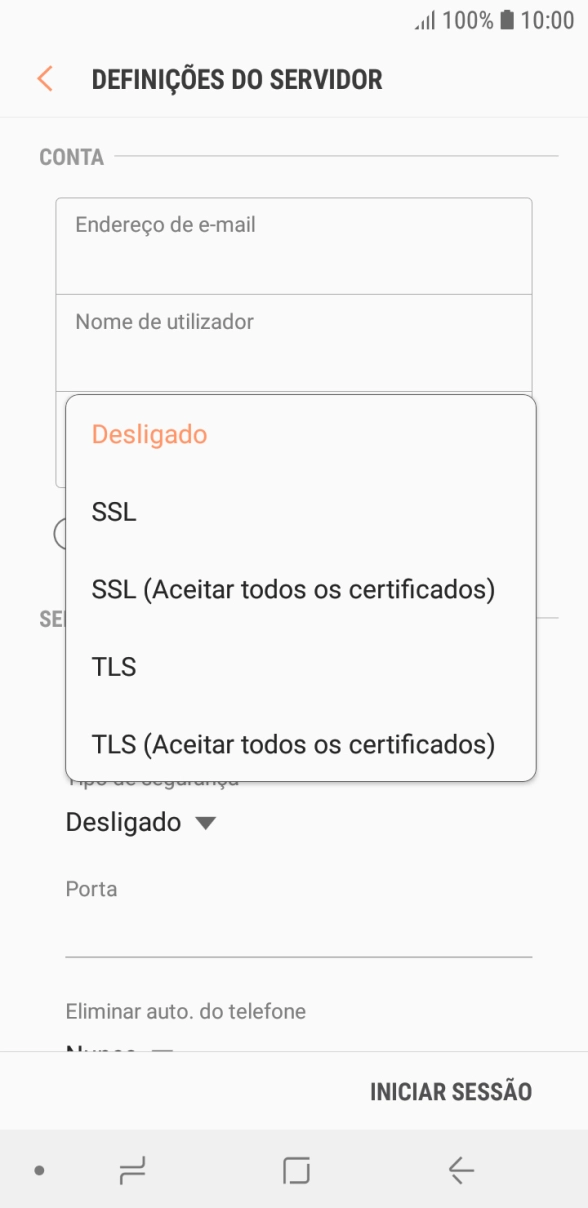 Prima Desligado para desativar a função.