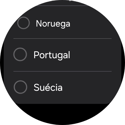 Prima a região pretendida.