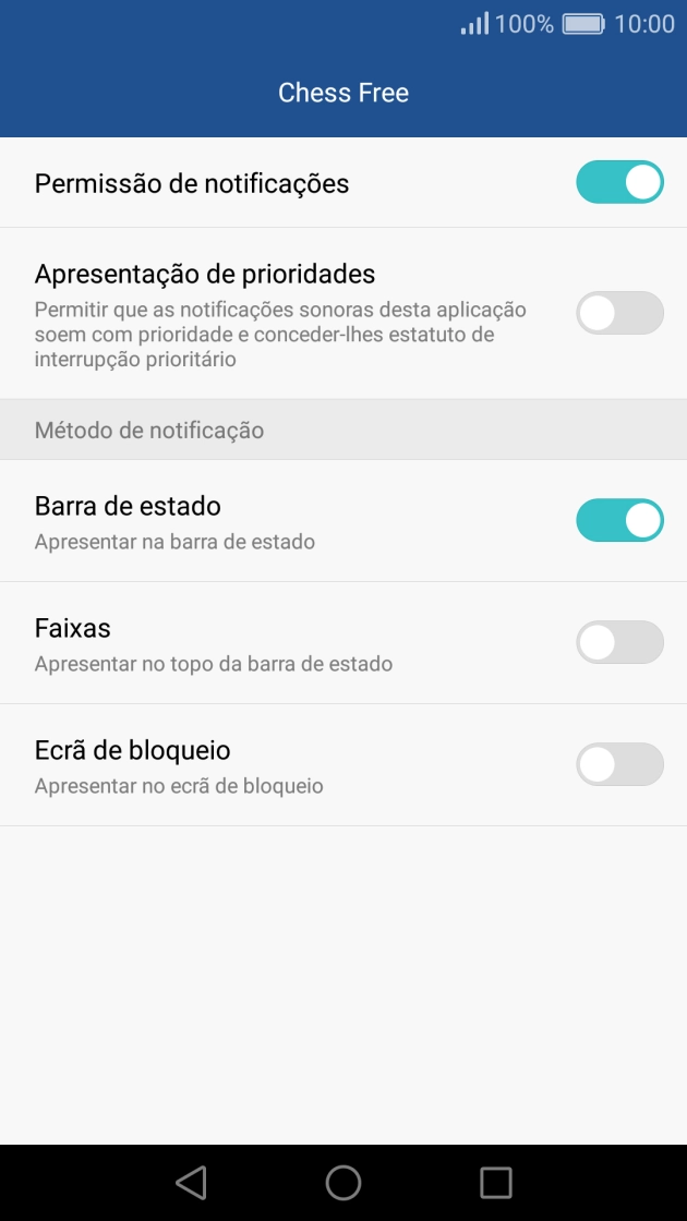 Prima Permissão de notificações para ativar ou desativar a função.