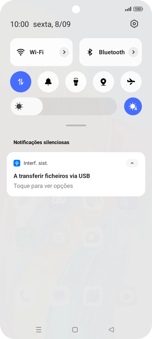 Prima Toque para ver opções.