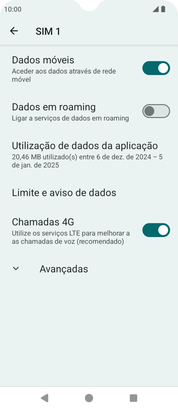 Prima Utilização de dados da aplicação.
