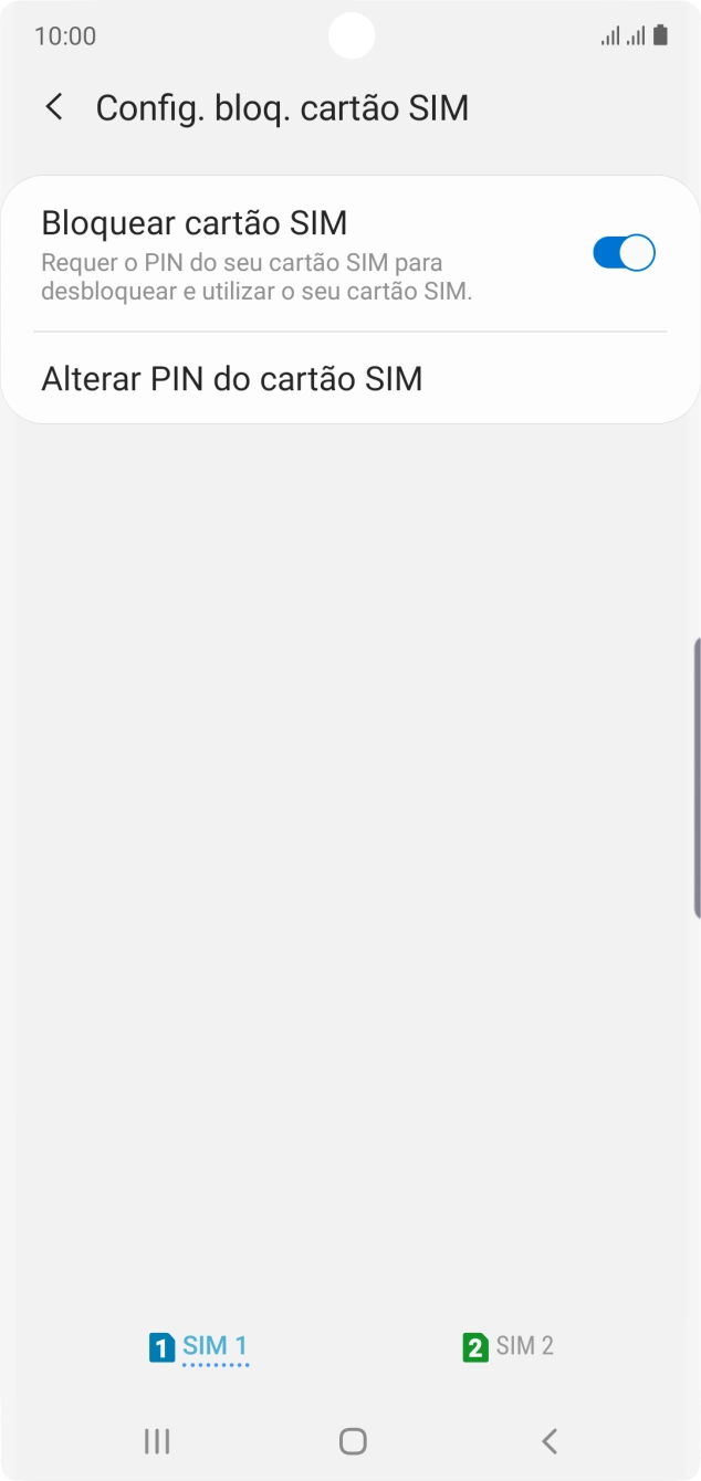 Prima o cartão SIM pretendido.