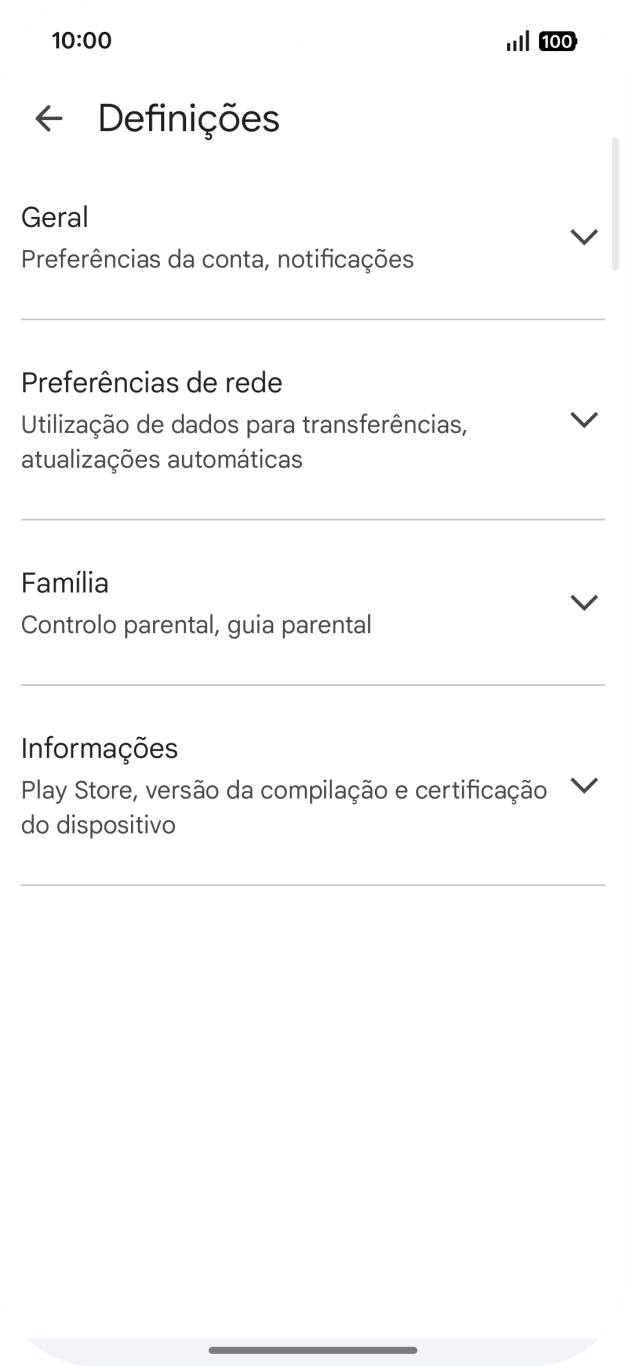 Prima Preferências de rede.
