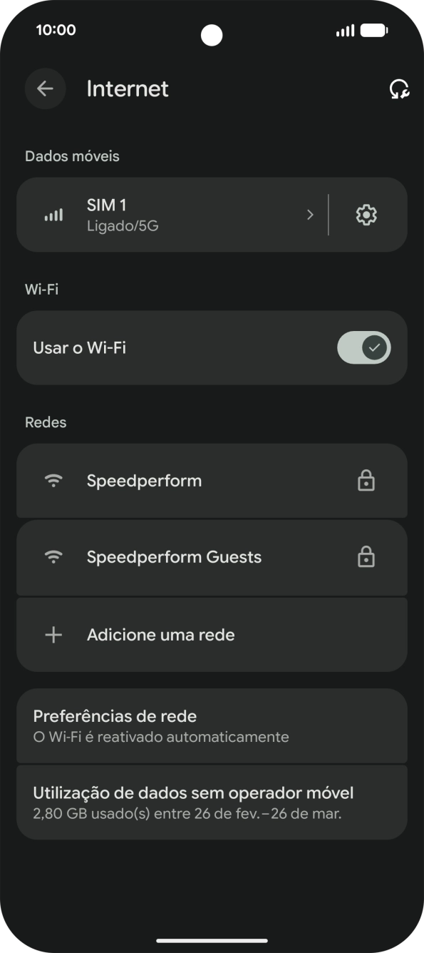 Prima a rede Wi-Fi pretendida.