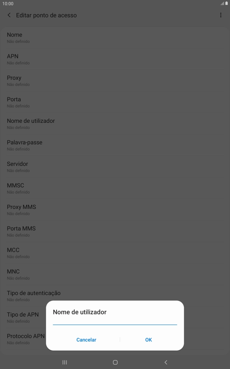 Introduza vodafone e prima OK.
