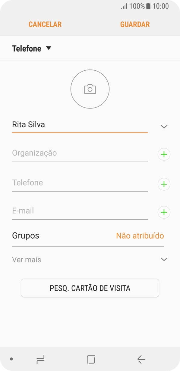 Prima Telefone e introduza o número de telefone pretendido.