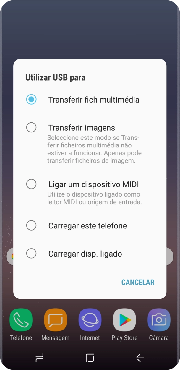 Prima Transferir fich multimédia para ativar a função.