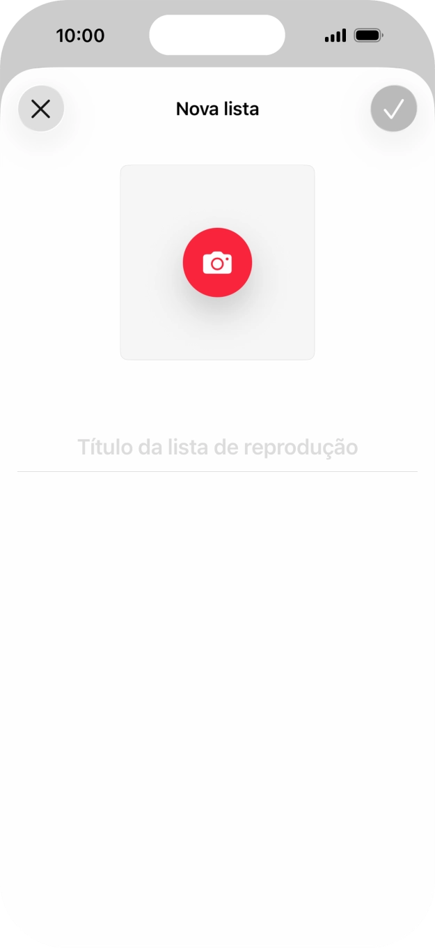 Prima o campo de escrita e introduza o nome da lista de reprodução.