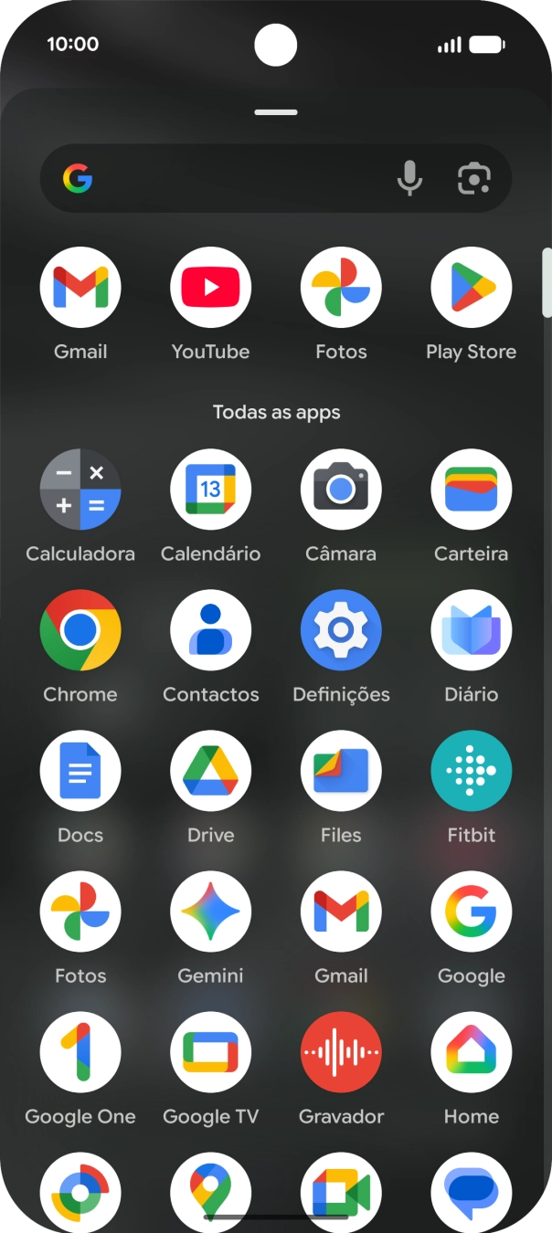 Prima Gemini. Se lhe for solicitado, deve seguir as indicações no ecrã para ativar a função.