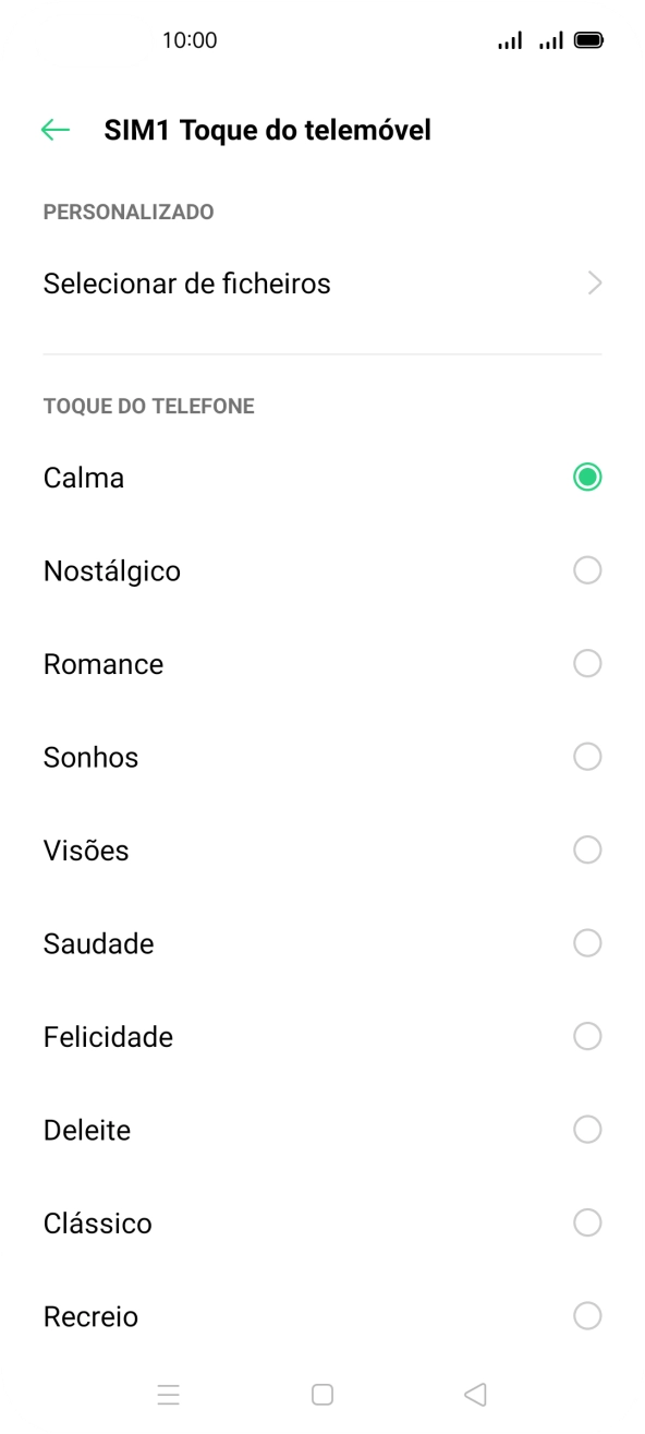 Prima Selecionar de ficheiros.