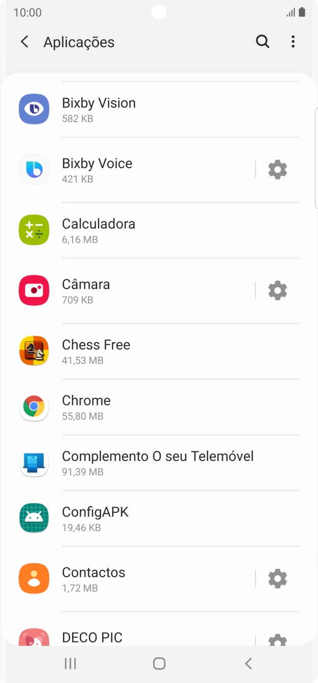 Prima a app pretendida.
