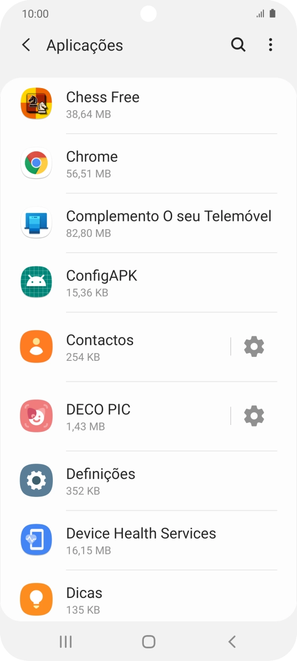 Prima a app pretendida.