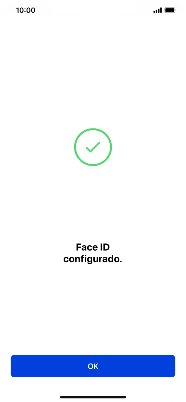 Prima OK. Se ainda não tiver escolhido um código de bloqueio do telefone, introduza um código à escolha duas vezes de seguida.