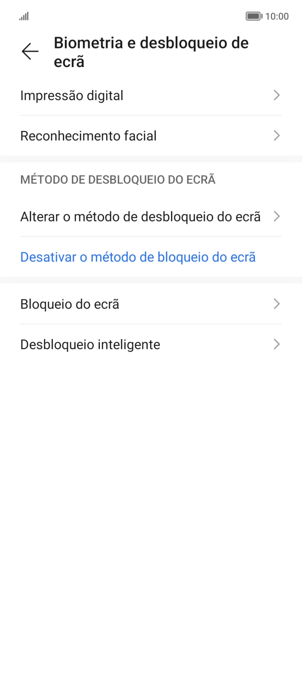 Prima Desativar o método de bloqueio do ecrã.