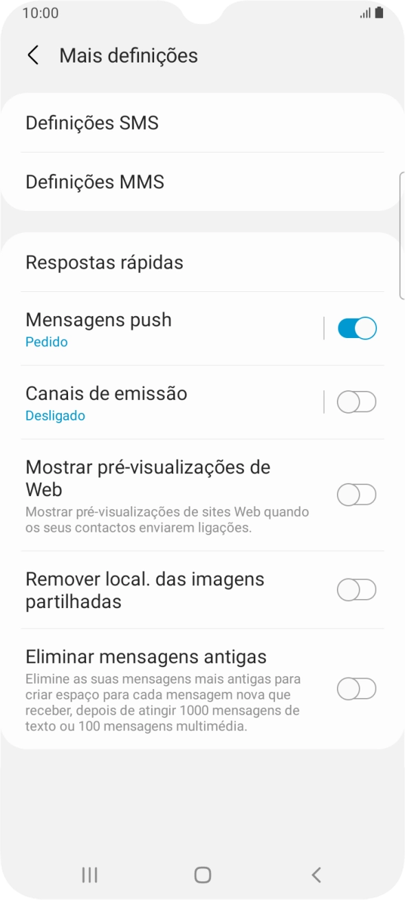Prima Definições SMS.