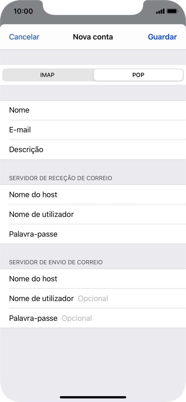 Prima Nome de utilizador e introduza o nome de utilizador da sua conta de e-mail.