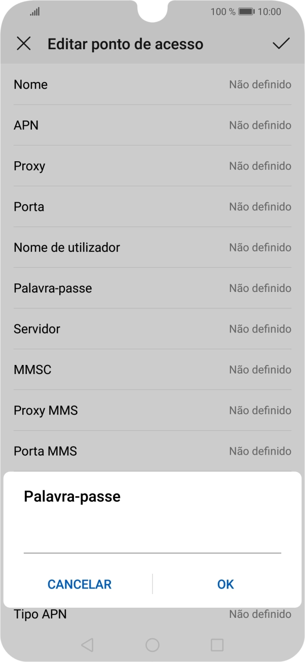 Introduza vodafone e prima OK.