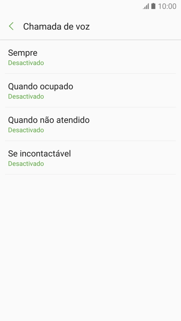 Prima o tipo de desvio pretendido.