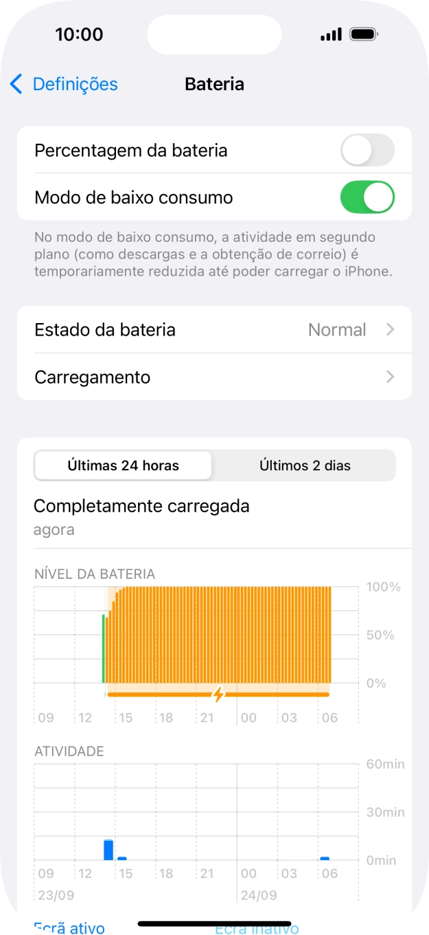 Para voltar ao ecrã inicial, deslize o dedo de baixo para cima a partir da base do ecrã.