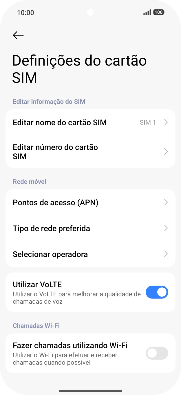 Prima Selecionar operadora.