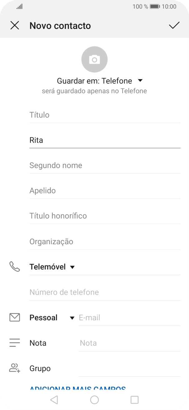 Prima Apelido, e introduza o apelido pretendido.