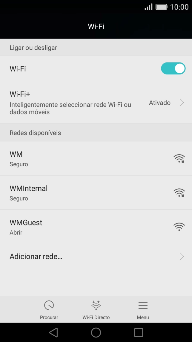 Prima a rede Wi-Fi pretendida.