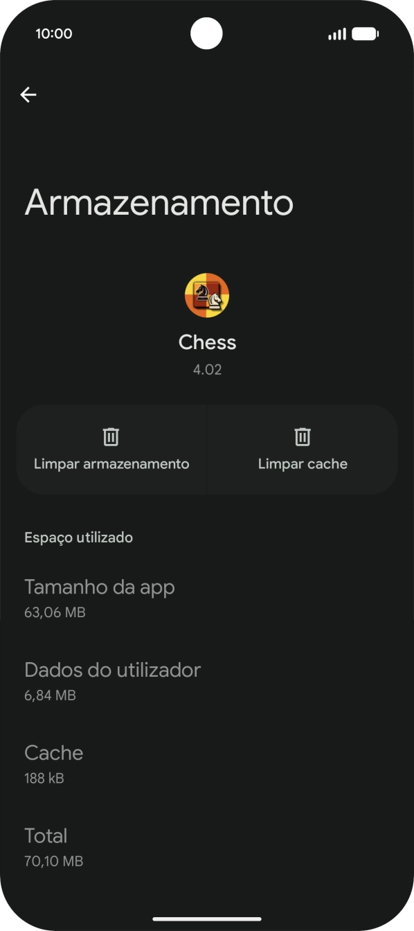 Prima Limpar cache.